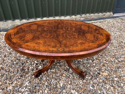 A Fine Quality Victorian Period Burr Walnut Antique Coffee Table