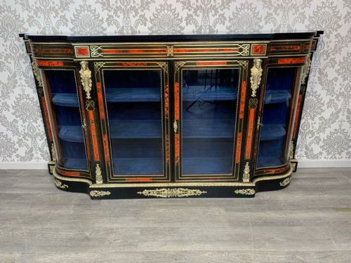 A Fine Quality Ebony, Boulle, Red Tortoise Shell and Ormolu Mounted 19th Century Credenza