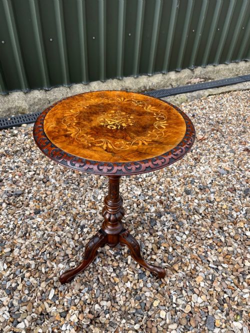 A Victorian Period Burr Walnut and Walnut Wine Table