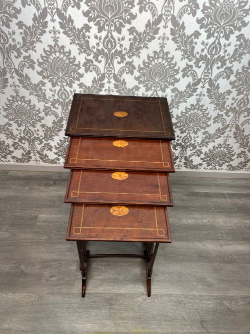 A Super Quality Edwardian Period Quartetto of Mahogany Inlaid Tables.