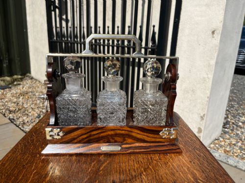 A Rare Walnut Antique Whisky Tantalus