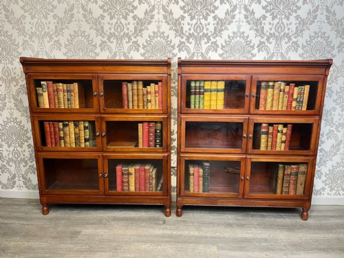 A Good Quality Pair of Mahogany Barristers Sectional Bookcases by Minty's of Oxford