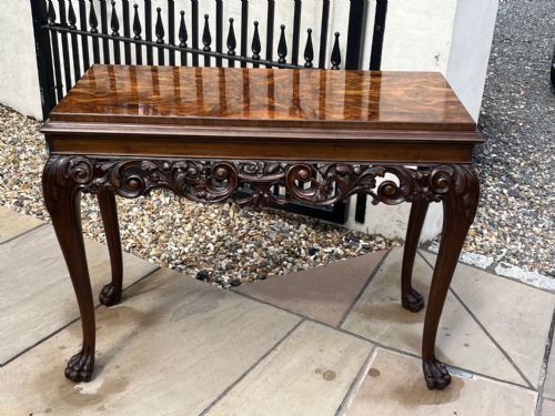 A Fine Quality Burr Walnut Antique Console Table.