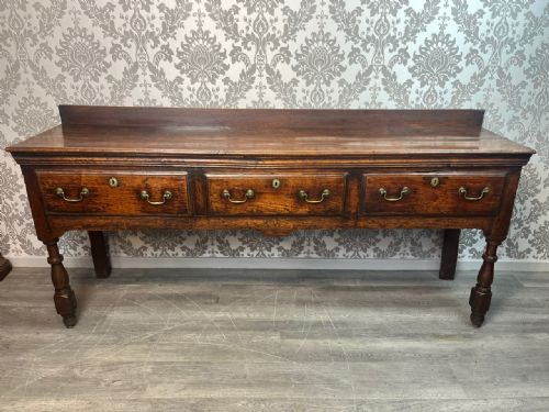 A Mid 18th Century Six Foot Oak Antique Dresser Base
