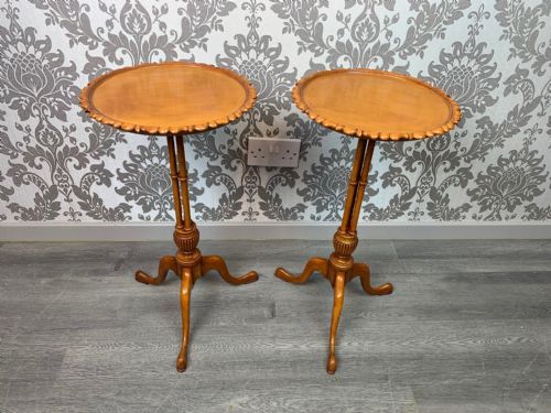 A Quality Pair of Edwardian Period Satinwood Wine Tables