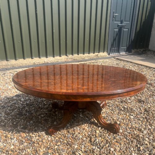 A Beautiful Victorian Period Burr Walnut Oval Coffee Table