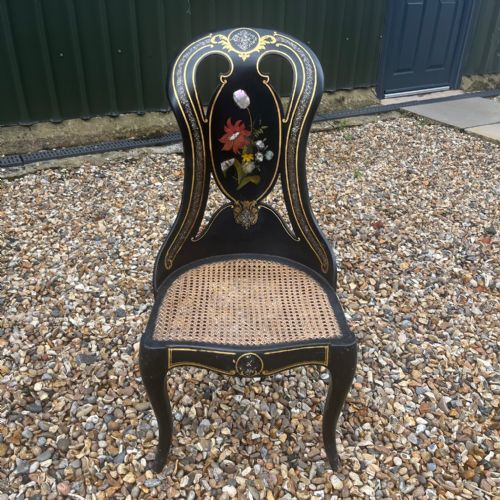 Victorian Period Papier Mache  Spoon Back Nursing Chair