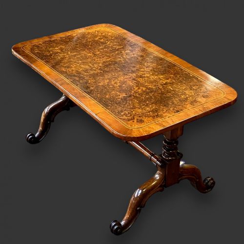 A Burr Walnut and Mahogany Antique Coffee Table