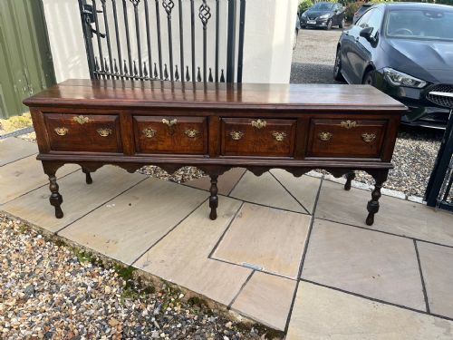 A Large Scale George III Period Oak Antique Dresser Base