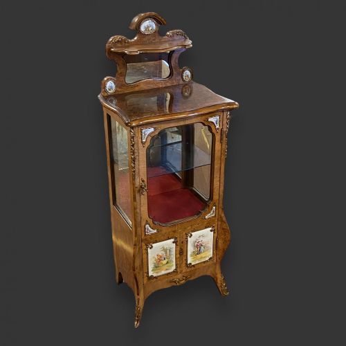 A Fine Quality Continental Burr Walnut Antique Cabinet