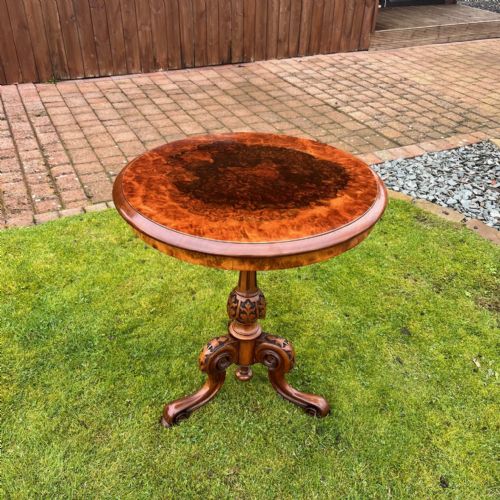 A Victorian Period Burr Walnut Circular Wine Table