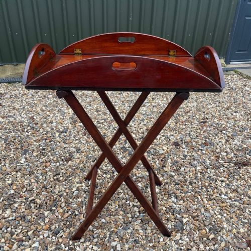 A Georgian Period Mahogany Butlers Tray on Stand.