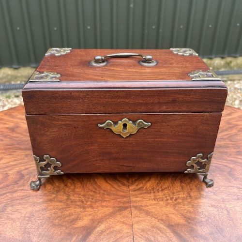 A Chippendale Period Mahogany Tea Caddy.