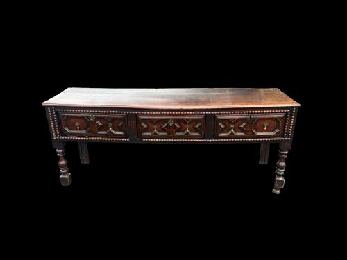 An Early 18th Century Oak Jacobean Dresser Base.
