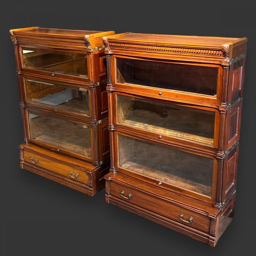 A Superb Quality Pair of Mahogany Globe Wernicke Bookcases