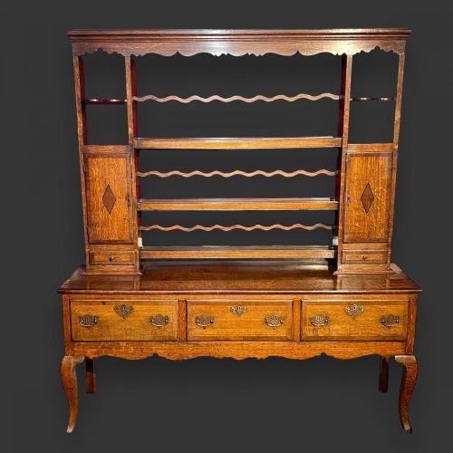 A George III Period Oak Dresser and Rack