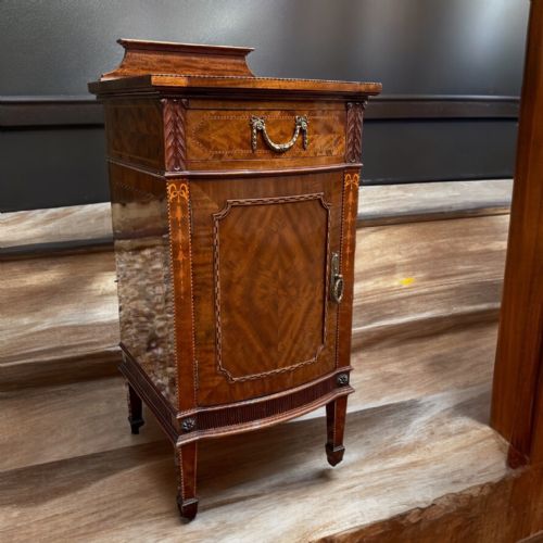 A Fine Quality Maple & Co Mahogany Inlaid Bedside Cabinet