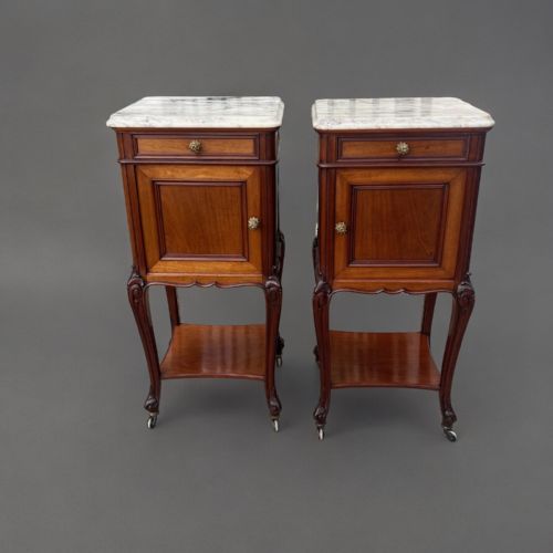 A Superb Quality Pair of French Mahogany Bedside Cabinets