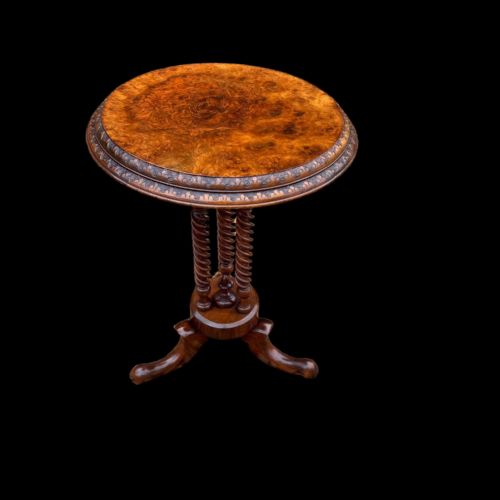 A Victorian Period Burr Walnut Circular Occasional Table