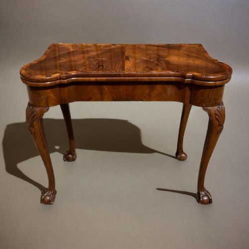 A George I Style Walnut Antique Fold Over Games Table