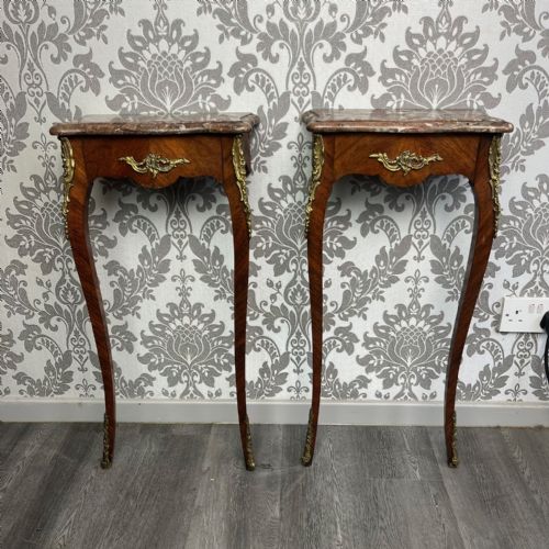 A Pretty Pair of Small Scale French Rosewood Console Tables