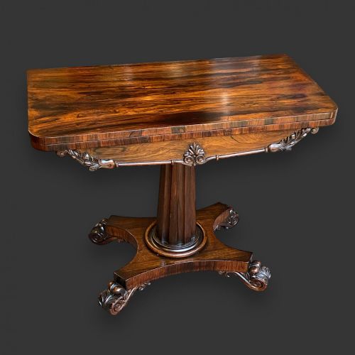 A William IV Period Rosewood Fold Over Games Table.