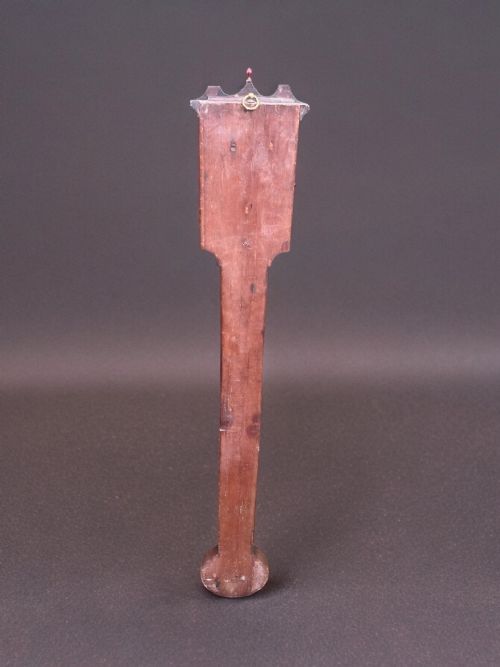 A GEORGE III PERIOD MAHOGANY STICK BAROMETER - ADDITIONAL PHOTO 4