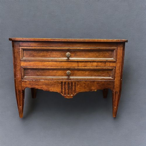 A Miniature French Walnut Commode