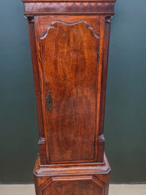 fig 1. A George III Period Oak 8 Day Grandfather Clock By Jackson Of Frodsham