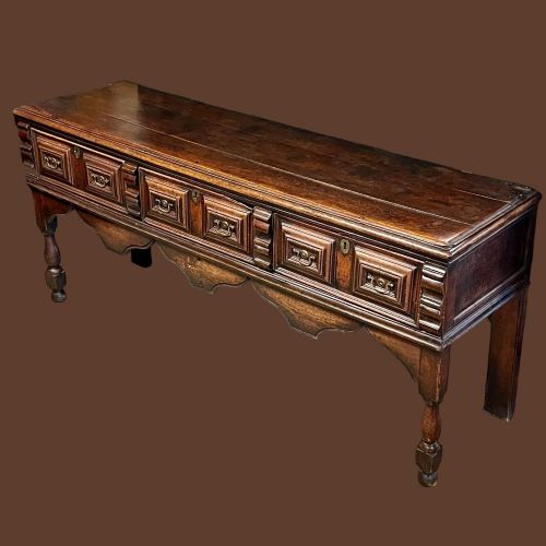 An Early 18th Century Oak Dresser Base.