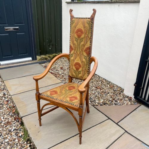 Arts & Crafts Period Ash Armchair by J S Henry