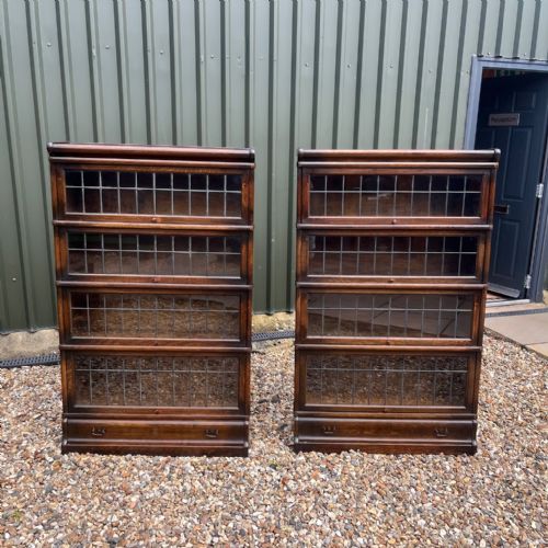 A Good Pair of Oak Globe Wernick Bookcases