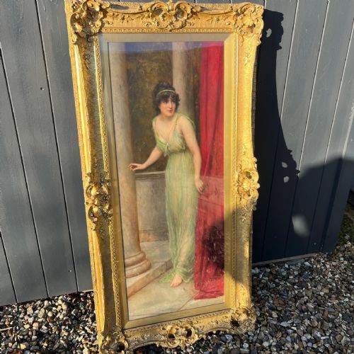 A Full Length Portrait of a Young Lady by William Oliver.