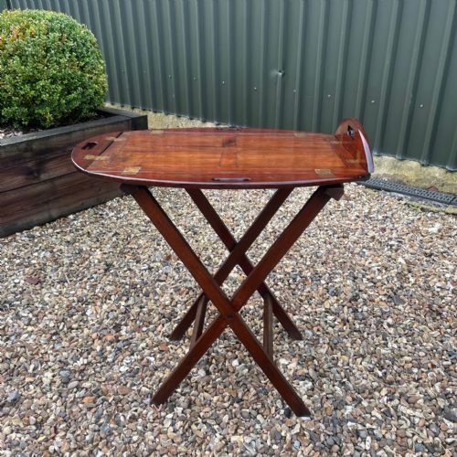 A Regency Style Mahogany Butlers Tray on Stand