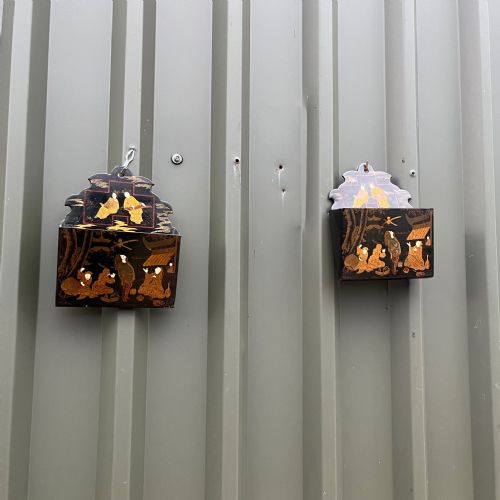 A Pair of Chinoiserie Decorated Letter Racks