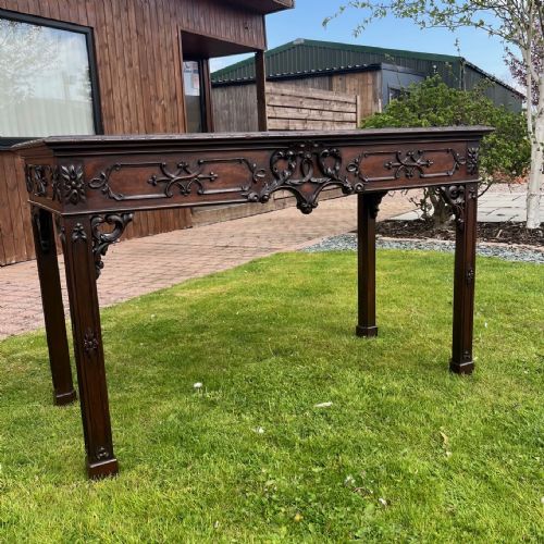 A CHINESE CHIPPENDALE DESIGN MAHOGANY CONSOLE TABLE - ADDITIONAL PHOTO 1