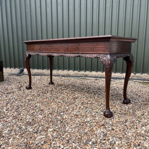 A Large Scale Chippendale Design Mahogany Serving/console Table