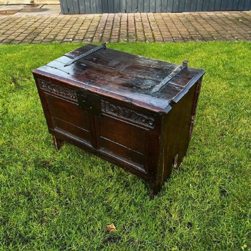 A Rare Small Dated Oak Coffer