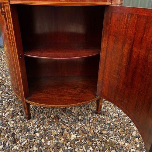 AN EXHIBITION QUALITY EDWARDS AND ROBERTS OF LONDON DEMI LUNE SIDE CABINET - ADDITIONAL PHOTO 2