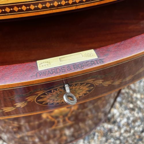 AN EXHIBITION QUALITY EDWARDS AND ROBERTS OF LONDON DEMI LUNE SIDE CABINET - ADDITIONAL PHOTO 3