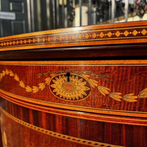AN EXHIBITION QUALITY EDWARDS AND ROBERTS OF LONDON DEMI LUNE SIDE CABINET - ADDITIONAL PHOTO 4
