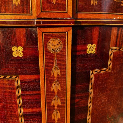 AN EXHIBITION QUALITY EDWARDS AND ROBERTS OF LONDON DEMI LUNE SIDE CABINET - ADDITIONAL PHOTO 6