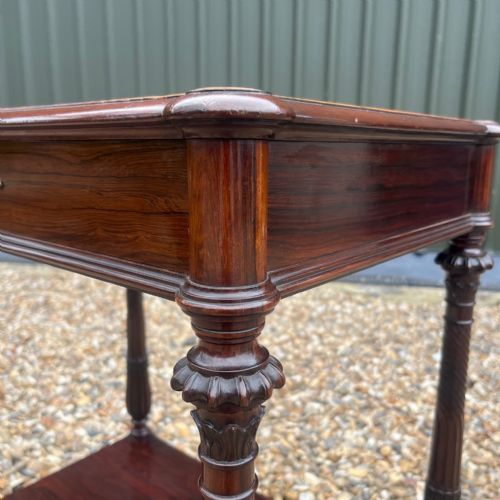 AN EXHIBITION QUALITY COLLINGSON LOCK ROSEWOOD COROMANDEL AND KINGWOOD INLAID TABLE - ADDITIONAL PHOTO 3