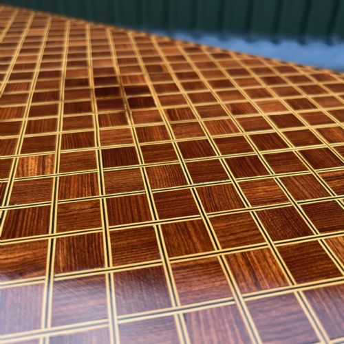 AN EXHIBITION QUALITY COLLINGSON LOCK ROSEWOOD COROMANDEL AND KINGWOOD INLAID TABLE - ADDITIONAL PHOTO 4