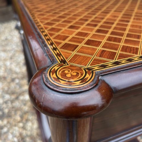 AN EXHIBITION QUALITY COLLINGSON LOCK ROSEWOOD COROMANDEL AND KINGWOOD INLAID TABLE - ADDITIONAL PHOTO 6