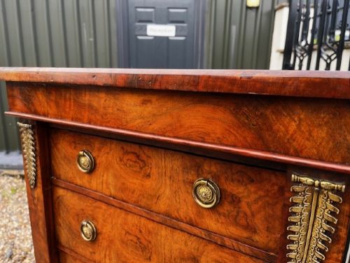 A Fine Quality Victorian Period Burr Walnut Wellington Chest View III