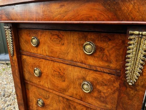 A Fine Quality Victorian Period Burr Walnut Wellington Chest View IV
