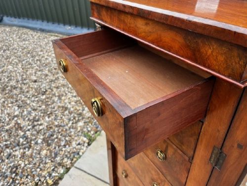 A Fine Quality Victorian Period Burr Walnut Wellington Chest View VII