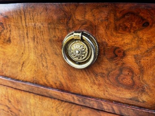 A Fine Quality Victorian Period Burr Walnut Wellington Chest View VIII