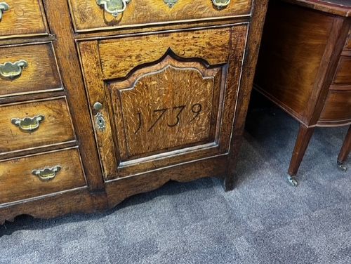 A Mid 18th Century Dated Oak Dresser Base. View VIII